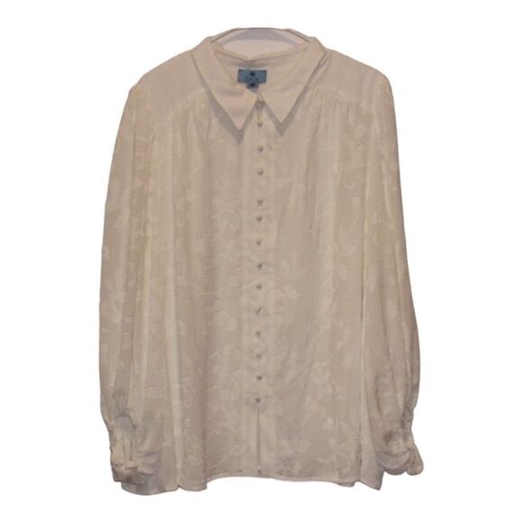 CeCe White Polyester Casual Long Sleeve Shirts Women's Size 3X - Picture 1 of 9